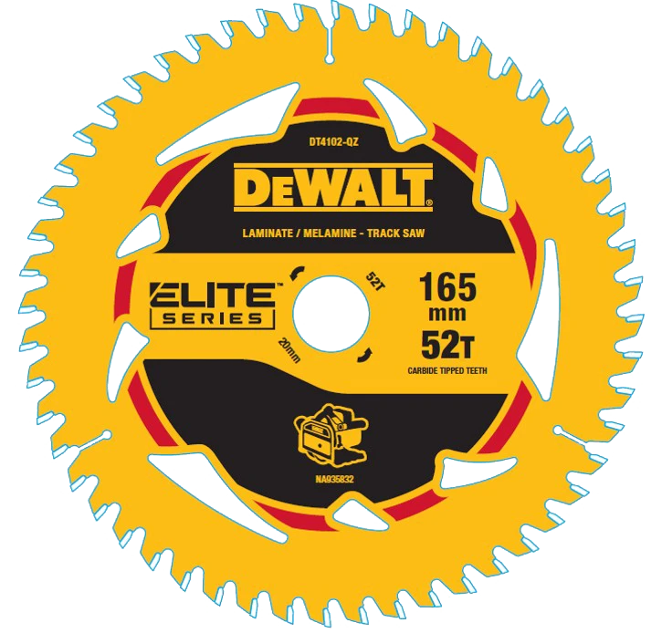 Dewalt Elite 165mm 52t Laminate & Melamine Plunge Saw Blade