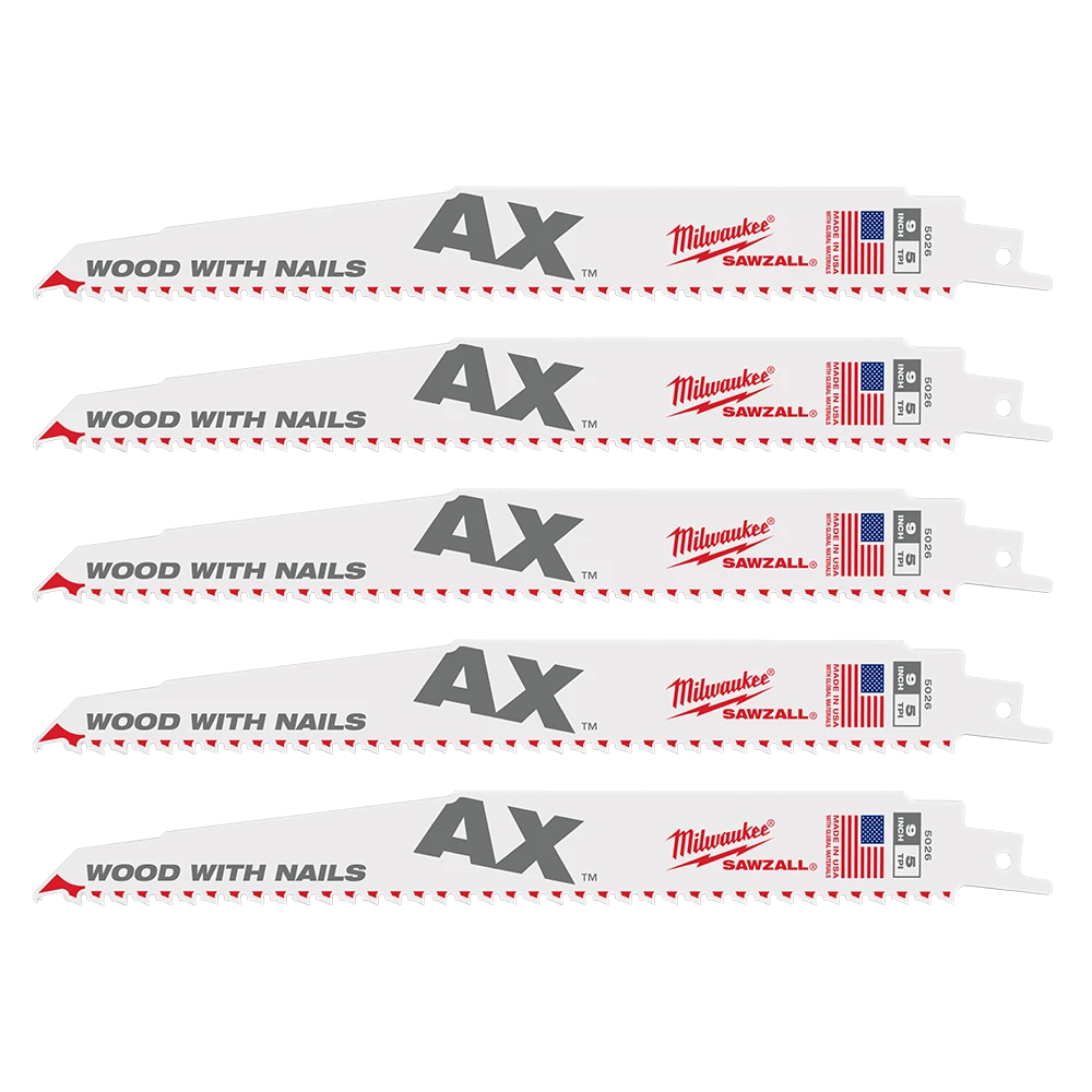 SAWZALL™ The AX™ 230mm 9" 5TPI Blade 5 Pack