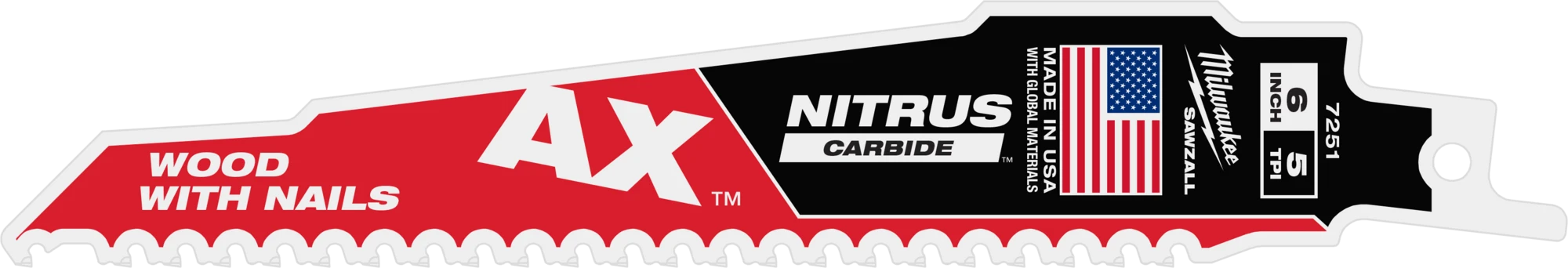 SAWZALL™ The AX™ with NITRUS CARBIDE™ 150mm 6" 5TPI Blade 1 Pack