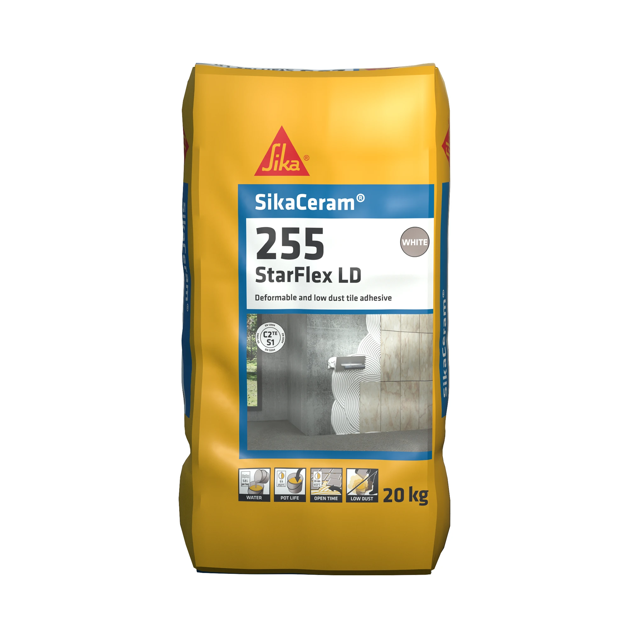 SikaCeram®-255 StarFlex LD Cementitious deformable low dust floor and wall tile adhesive