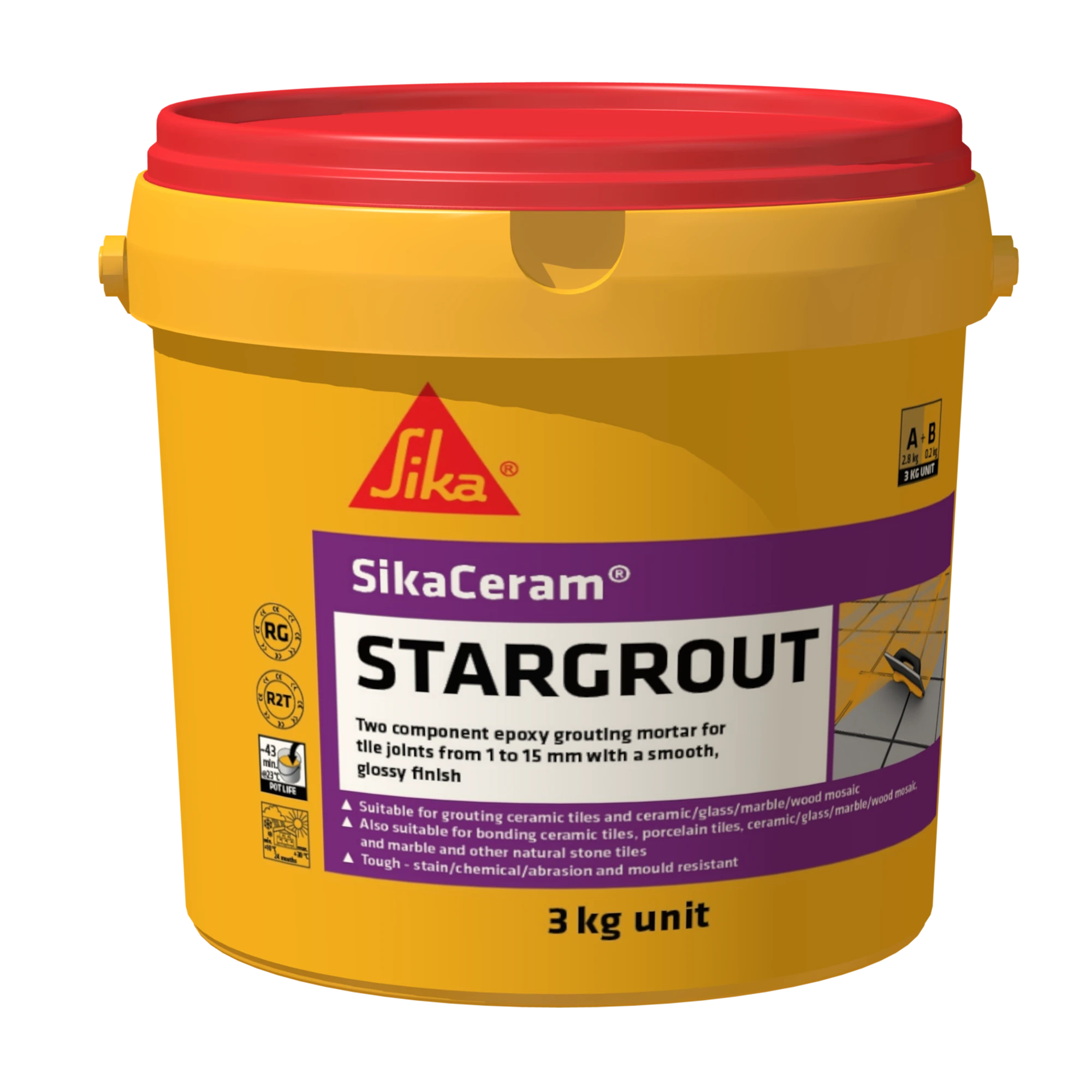 SikaCeram® StarGrout Epoxy floor / wall tile coloured adhesive and grout