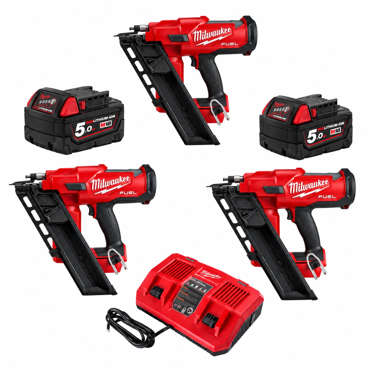 Milwaukee M18FFN-0CNZ3+M18SPD502B 18V 5.0Ah Li-ion Cordless FUEL 3pce Combo Kit