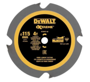 DT20421-Q1 DeWALT Extreme 115mm x 4T PCD Fibre Cement Sheet Circular Saw Blade