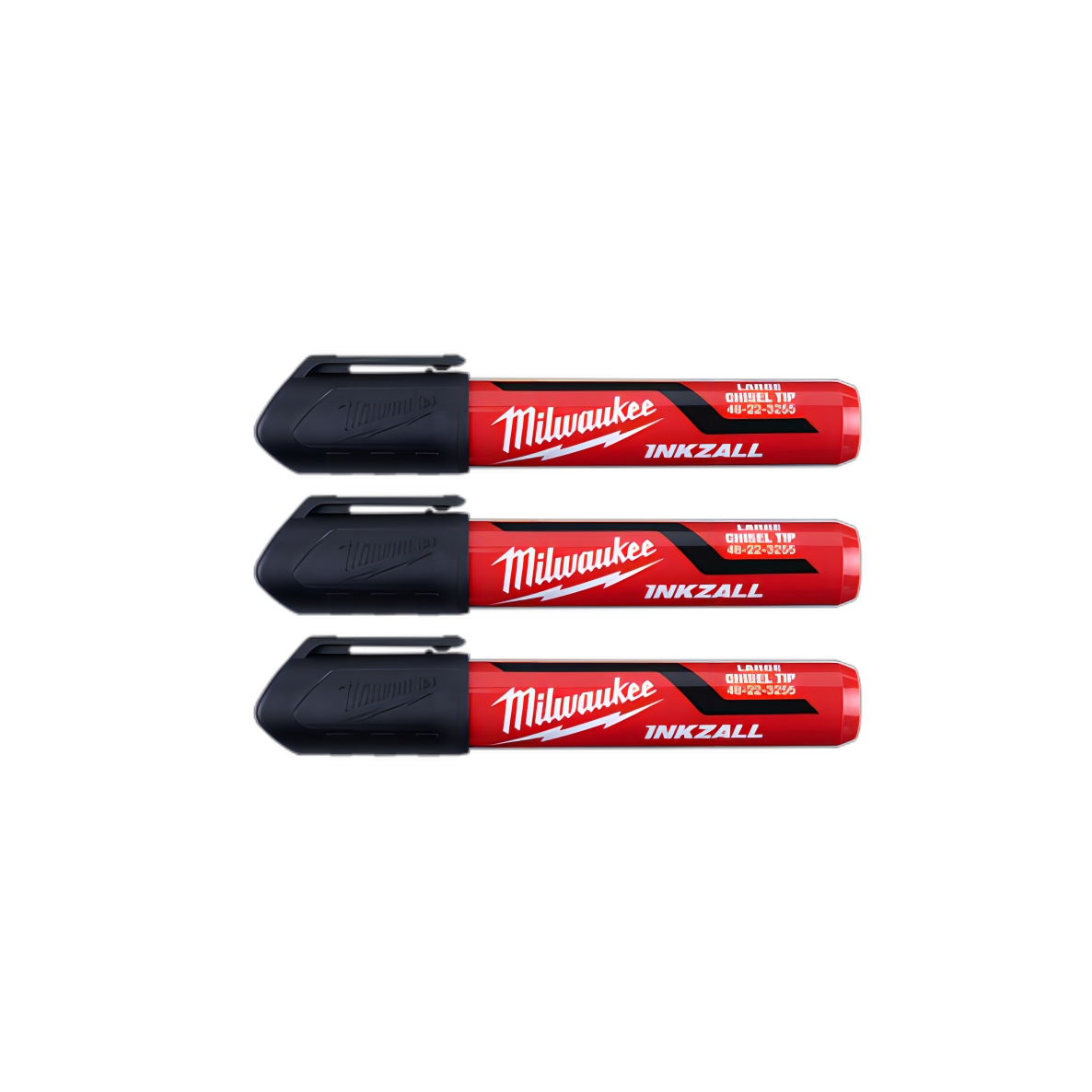Preorder Milwaukee 48223250 INKZALL™ 3PC Large Chisel Tip Black Marker