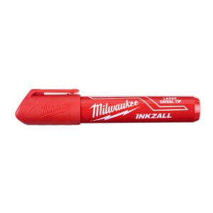 Preorder Milwaukee 48223256 INKZALL™ Red Large Chisel Tip Marker (Order in Multiples of 12)