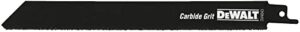 PREORDER Dewalt DW4843 DEWALT 8" CARBIDE GRIT RECIPROCATING SAW BLADE 5PK(Box Qty 50)