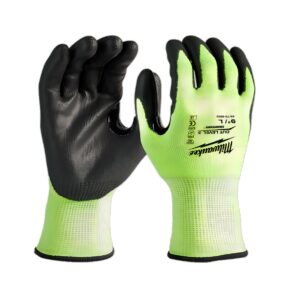 Preorder Milwaukee 48738930 Hi-Vis Cut 3(C) PU Dipped Gloves - S