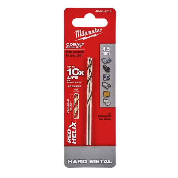48892510 Mil Red Helix Cobalt Drill Bit 4.5mm