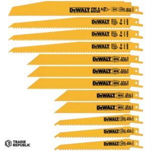 PREORDER Dewalt DW4892 RECIP BLADE SET WOOD METAL RESCUE 12PC SET WITH CASE (Box Qty 5)