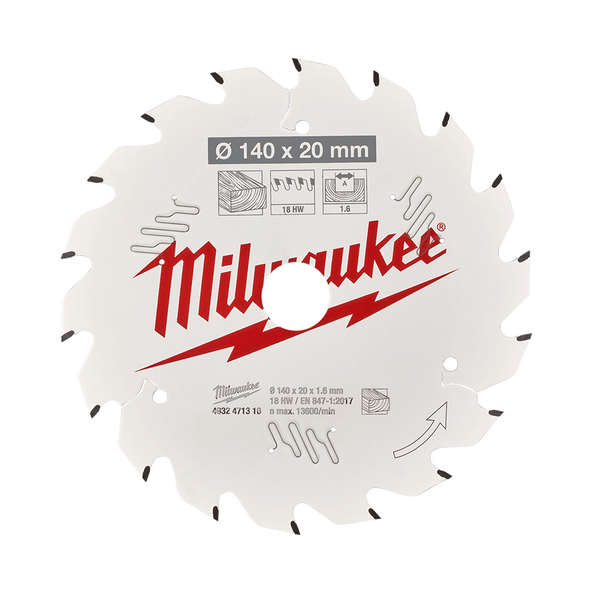 Milwaukee 4932471310 140mm (5-1/2“) 18T Wood Framing Circular Saw Blade