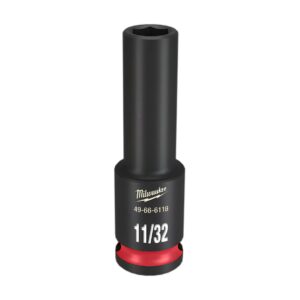 Preorder Milwaukee 49666118 Shockwave 3/8" Drive 11/32" Deep 6 Point Impact Socket