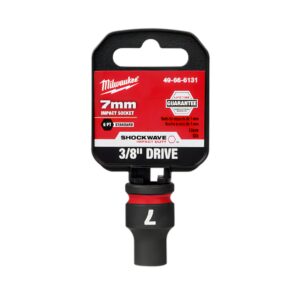 Milwaukee 49666131 7mm 3/8" Drive Shockwave Standard 6 Point Impact Socket
