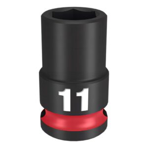 Milwaukee 49666135 11mm 3/8" Drive Shockwave Metric Standard 6 Point Impact Socket
