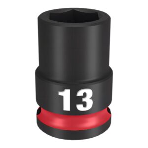 Milwaukee 49666137 13mm 3/8" SHOCKWAVE Drive Standard 6 Point Impact Socket