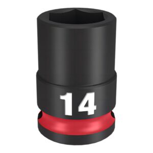 Milwaukee 49666138 14mm 3/8" Drive Shockwave Metric Standard 6 Point Impact Socket