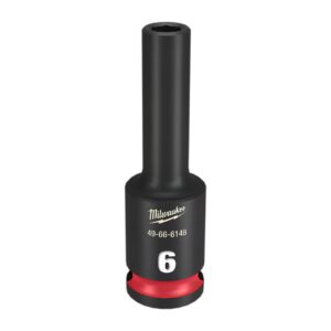 Milwaukee 49666148 6mm 3/8" Drive Shockwave Metric Deep 6 Point Impact Socket