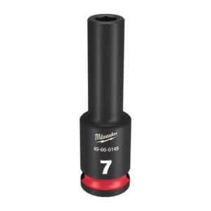 Milwaukee 49666149 7mm 3/8" Drive Shockwave Metric Deep 6 Point Impact Socket