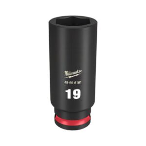 Milwaukee 49666161 19mm 3/8" Drive Shockwave Metric Deep 6 Point Impact Socket