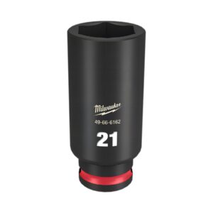 Milwaukee 49666162 21mm 3/8" Drive Shockwave Metric Deep 6 Point Impact Socket