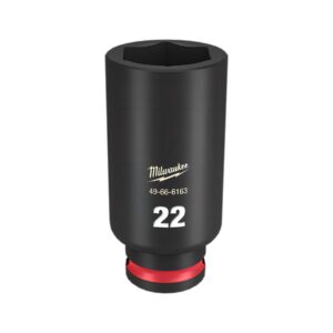 Milwaukee 49666163 22mm 3/8" Drive Shockwave Metric Deep 6 Point Impact Socket