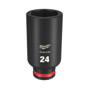 Milwaukee 49666165 24mm 3/8" Drive Shockwave Metric Deep 6 Point Impact Socket