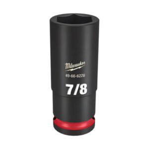 Milwaukee 49666228 1/2" Drive 7/8" SAE Shockwave 6 Point Deep Impact Socket