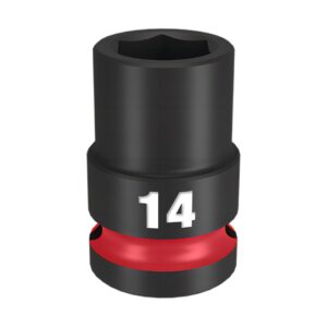 Milwaukee 49666246 14mm 1/2" Drive Shockwave Metric Standard 6 Point Impact Socket