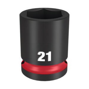 Milwaukee 49666253 1/2" Drive 21mm Standard Shockwave 6 Point Impact Socket