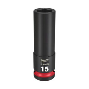 Milwaukee 49666276 1/2" Drive 15mm Metric Shockwave 6 Point Deep Impact Socket