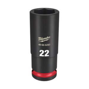 Milwaukee 49666283 1/2" Drive 22mm Metric Shockwave 6 Point Deep Impact Socket