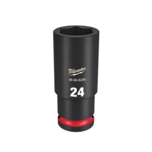 Milwaukee 49666285  1/2" Drive 24mm Metric Shockwave 6 Point Deep Impact Socket