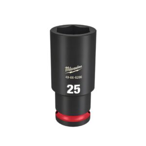 Milwaukee 49666286 1/2" Drive 25mm Metric Shockwave 6 Point Deep Impact Socket