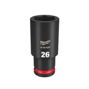 Milwaukee 49666287 1/2" Drive 26mm Metric Shockwave 6 Point Deep Impact Socket