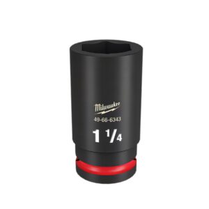 Milwaukee 49666343 3/4" Drive 1-1/4" SAE Shockwave Deep 6 Point Impact Socket
