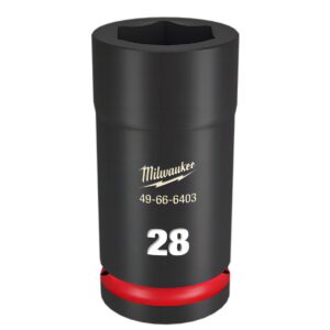 Milwaukee 49666403 3/4" Drive 28mm Metric Shockwave Deep 6 Point Impact Socket