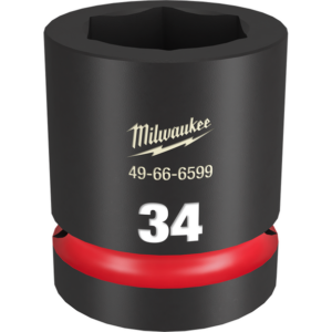 Preorder Milwaukee 49666599 Shockwave 1" Drive 34mm Standard 6 Point Impact Socket