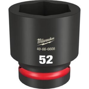 Preorder Milwaukee 49666608 Shockwave 1" Drive 52mm Standard 6 Point Impact Socket