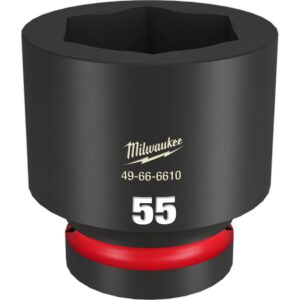 Preorder Milwaukee 49666610 Shockwave 1" Drive 55mm Standard 6 Point Impact Socket
