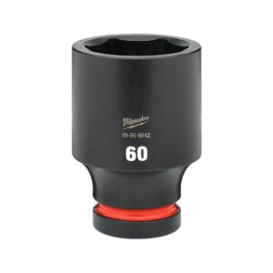 Preorder Milwaukee 49666642 Shockwave 1" Drive 60mm Deep 6 Point Impact Socket
