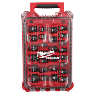 Milwaukee 49666804 SHOCKWAVE 27pce 1/2" Drive Metric + SAE Standard Impact Socket PACKOUT Set