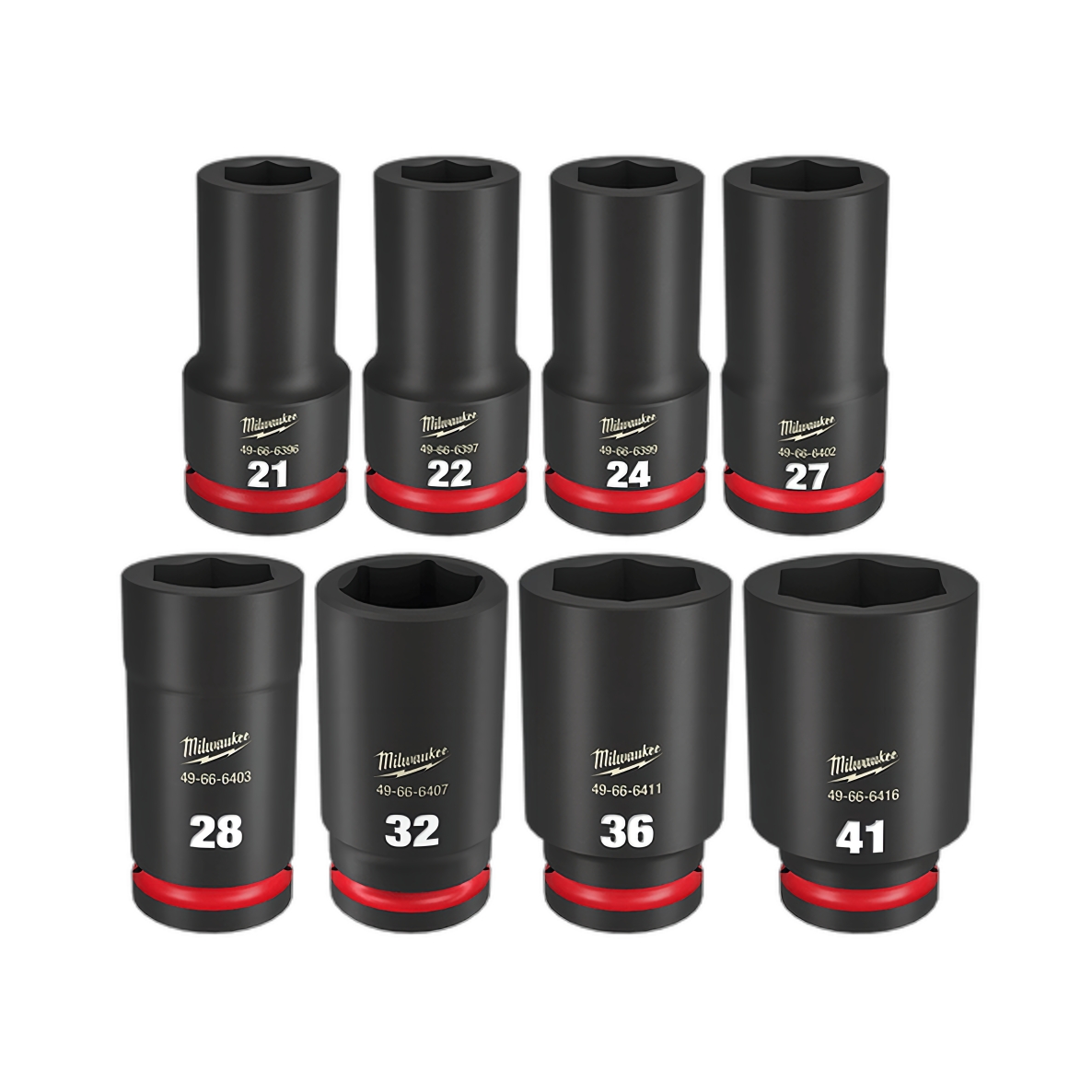 Milwaukee 49667055 8pce Shockwave 3/4" Drive Metric Deep 6 Point Impact Socket Set