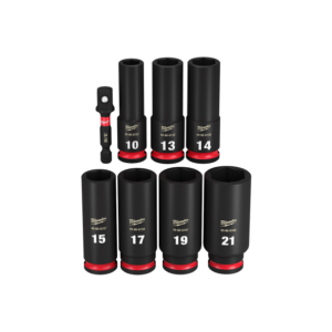 Milwaukee 49667021 Shockwave 3/8" Drive 8pce Metric Deep 6 Point Impact Socket Rail Set