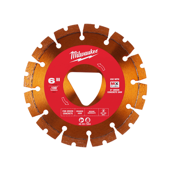 Milwaukee 49937264 150mm (6") Green Concrete Diamond Blade - Orange