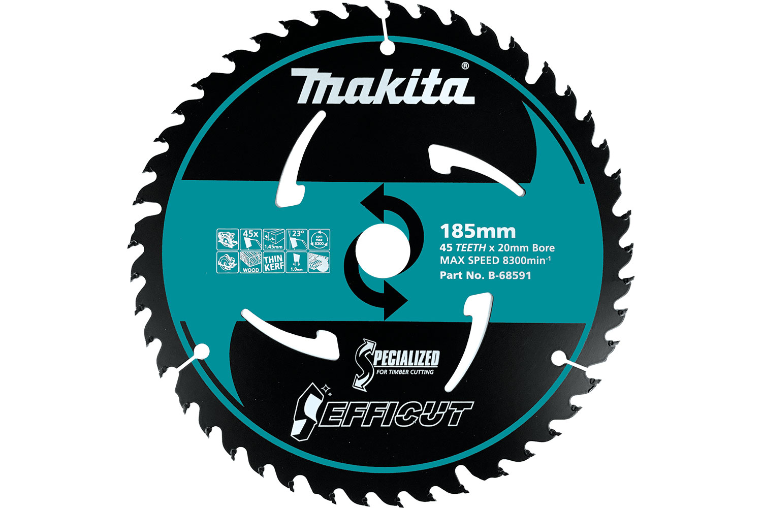 B-68591 Makita EFFICUT 185mmx45T Wood Cutting Blades