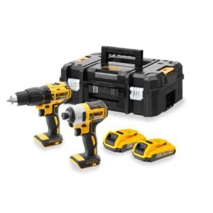 DCK2060D2T-XE DEWALT CORDLESS HAMMER DRILL & IMPACT DRIVER COMPACT BRUSHLESS 18V 2AH