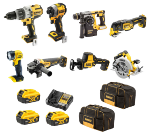 DeWalt DCZ801P3-XE 18V 5.0Ah Cordless Brushless XR 8pce Combo Kit