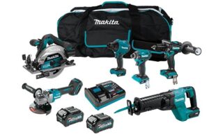 Makita DK0205G601 40V Max 4.0Ah Li-ion Cordless Brushless 6pce Combo Kit