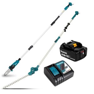 Makita DLX2530T 18V 5.0Ah LXT Li-ion 460mm Pole Hedge Trimmer and 200mm Telescoping Pole 2pc Combo Kit