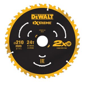 PREORDER Dewalt DT20432-QZ Extreme Circ Saw 210x30mm 24T(Box Qty 25)