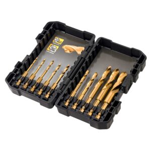 PREORDER Dewalt DT50050-QZ HSS-TIN EXTREME IMPACT 10PCS SET SMALL TOUGH CASE 3-12MM(Box Qty 5)